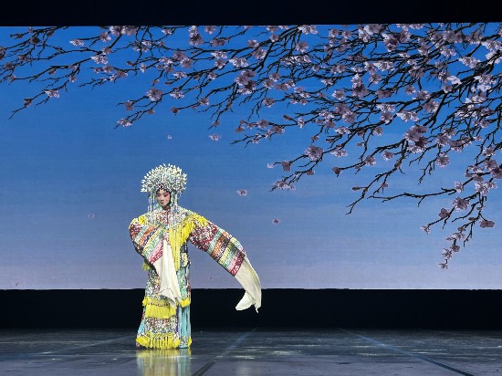 京劇梅派傳人胡文閣一曲《梨花頌》，博得滿堂喝彩。人民日報記者 時元皓攝